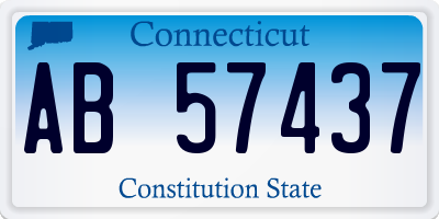 CT license plate AB57437