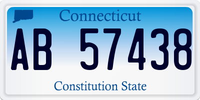 CT license plate AB57438