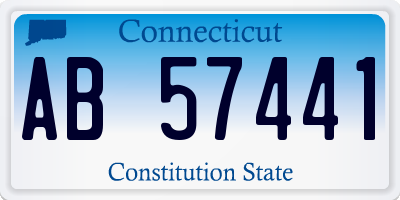 CT license plate AB57441