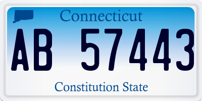 CT license plate AB57443