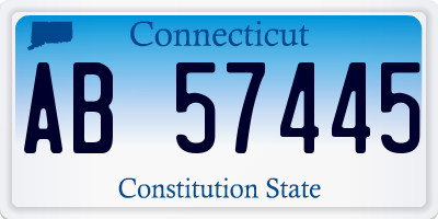 CT license plate AB57445