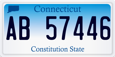 CT license plate AB57446