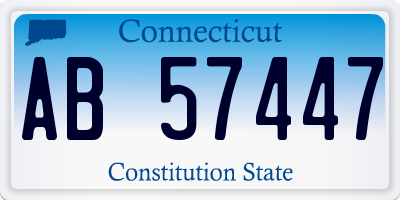 CT license plate AB57447