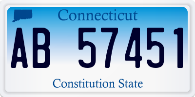 CT license plate AB57451