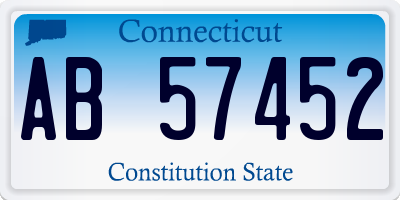 CT license plate AB57452