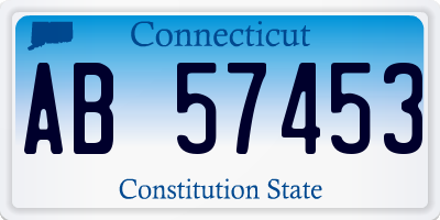 CT license plate AB57453