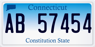 CT license plate AB57454