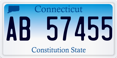 CT license plate AB57455