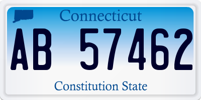 CT license plate AB57462