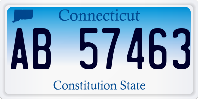 CT license plate AB57463