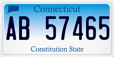 CT license plate AB57465