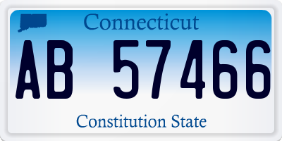 CT license plate AB57466