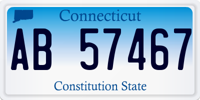 CT license plate AB57467