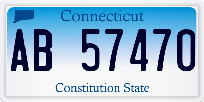 CT license plate AB57470