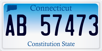 CT license plate AB57473