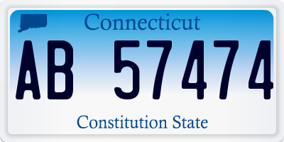CT license plate AB57474