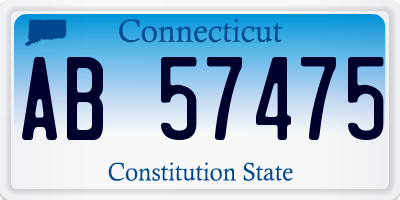 CT license plate AB57475