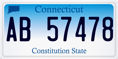 CT license plate AB57478