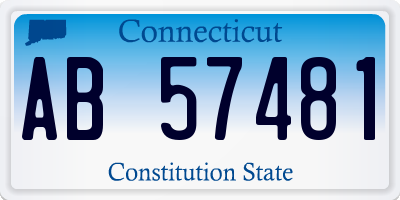 CT license plate AB57481