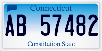 CT license plate AB57482