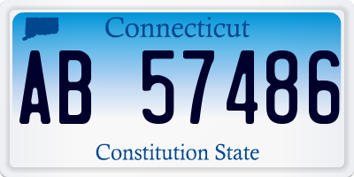 CT license plate AB57486