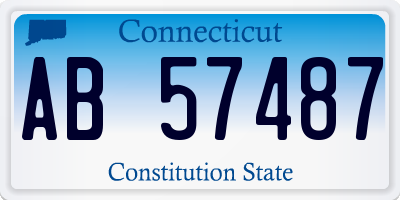 CT license plate AB57487