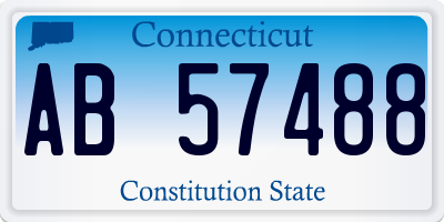 CT license plate AB57488