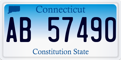 CT license plate AB57490