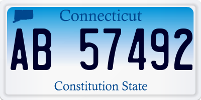 CT license plate AB57492