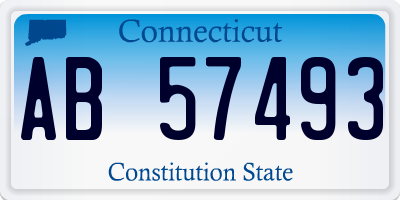 CT license plate AB57493