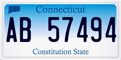 CT license plate AB57494