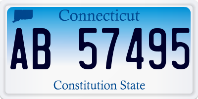 CT license plate AB57495