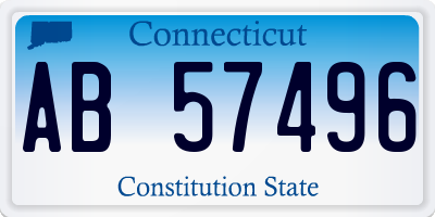 CT license plate AB57496