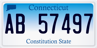 CT license plate AB57497