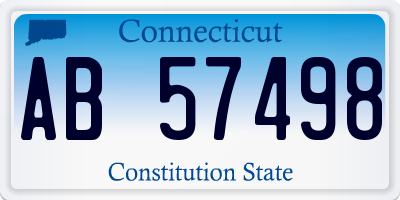 CT license plate AB57498