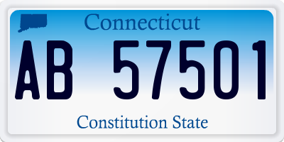 CT license plate AB57501