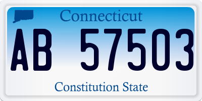 CT license plate AB57503