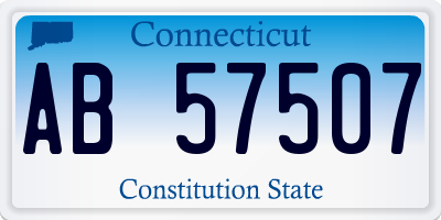 CT license plate AB57507