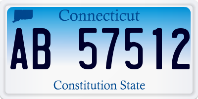 CT license plate AB57512