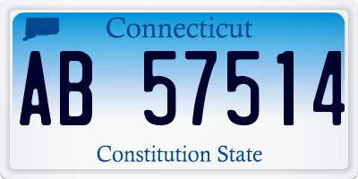 CT license plate AB57514