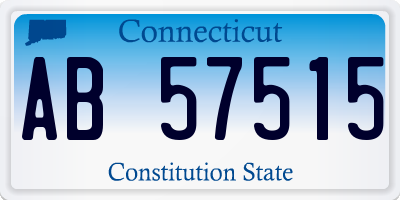CT license plate AB57515