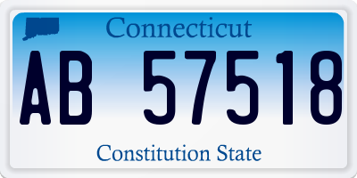 CT license plate AB57518
