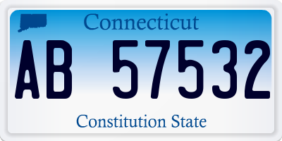 CT license plate AB57532