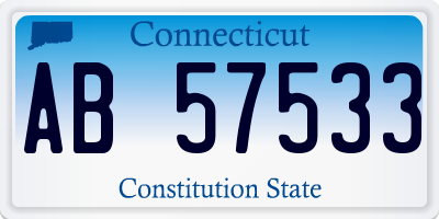 CT license plate AB57533