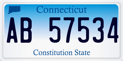 CT license plate AB57534