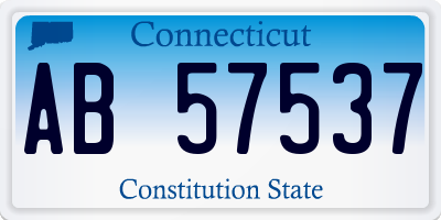 CT license plate AB57537