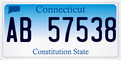 CT license plate AB57538