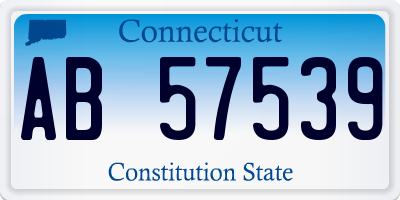 CT license plate AB57539