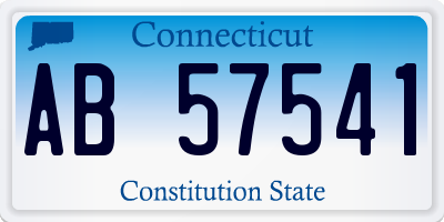 CT license plate AB57541