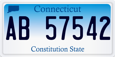 CT license plate AB57542